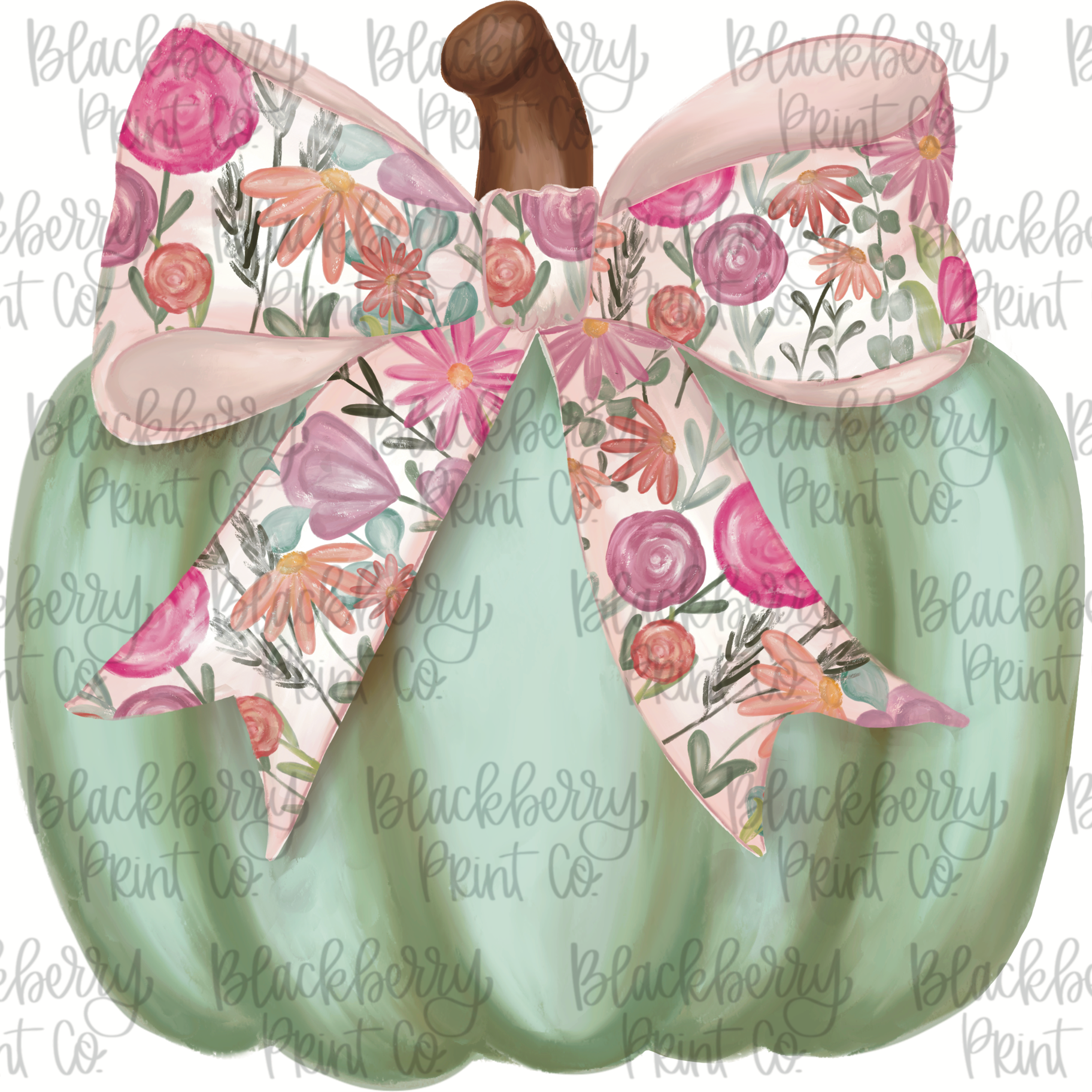 DIGITAL DOWNLOAD Floral Bow Pumpkin