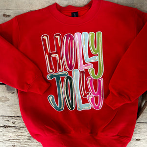 Holly Jolly Red Adult Sweatshirt