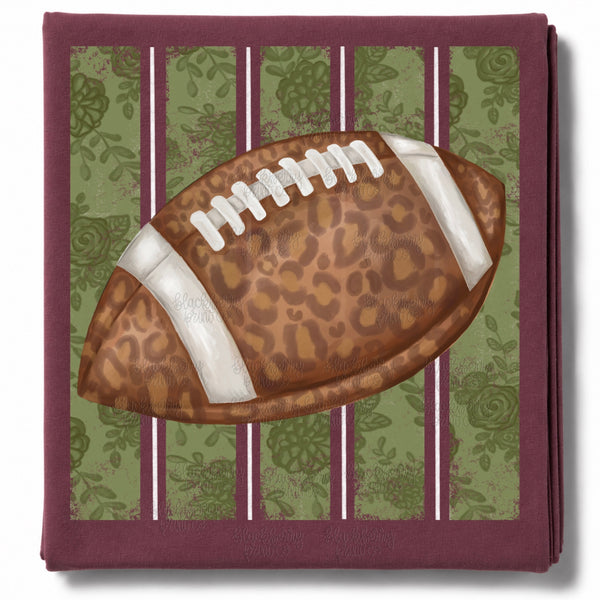 DIGITAL DOWNLOAD  | Green Floral Stripe + Leopard Football