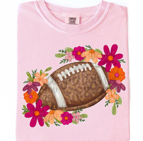 Fall Floral Leopard Print Football