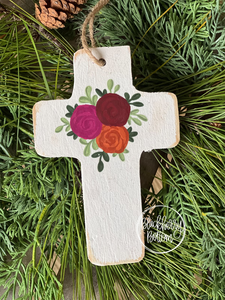 Floral Cross Ornament