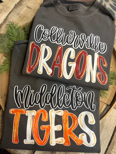 Custom School Spirit Glitter Pop Shirts