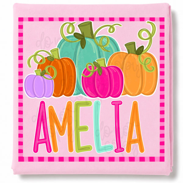 DIGITAL DOWNLOAD  | Pumpkins with Border (Blank) Girl