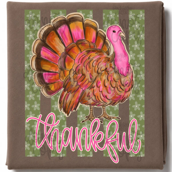 DIGITAL DOWNLOAD  | Thankful Turkey Green Stripes