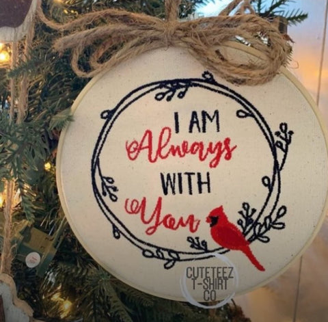 “I’m Always With You” Red Bird Embroidery Ornament