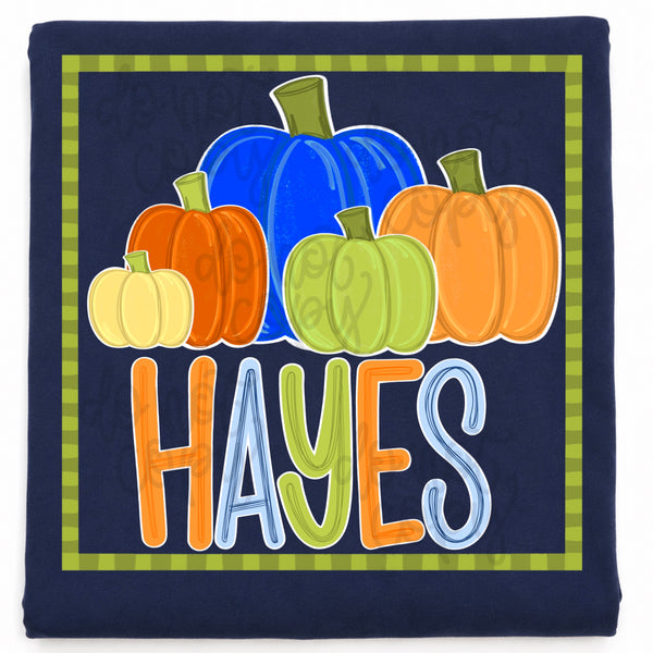 DIGITAL DOWNLOAD  | Pumpkins with Border (Blank) Boy