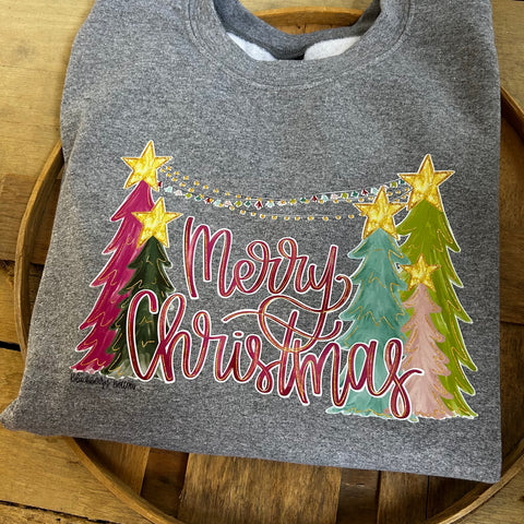 Merry Christmas Trees Sweatshirt Adult