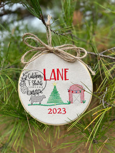 Custom Christmas Hoop Ornament