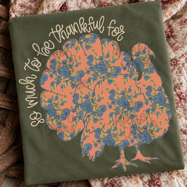 DIGITAL DOWNLOAD  | Floral Turkey So Much to be Thankful For