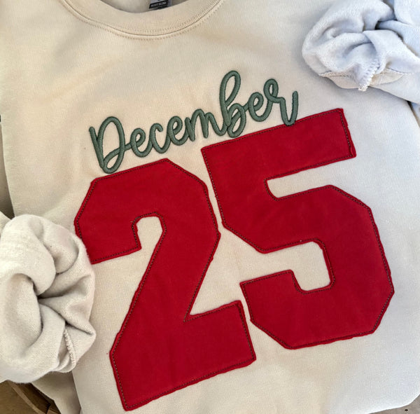 December 25 Puff Embroidered/Appliquéd Sweatshirt