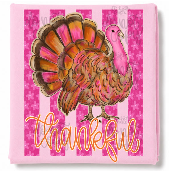 DIGITAL DOWNLOAD  | Thankful Turkey Pink Stripes