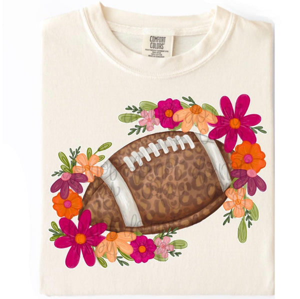 Fall Floral Leopard Print Football