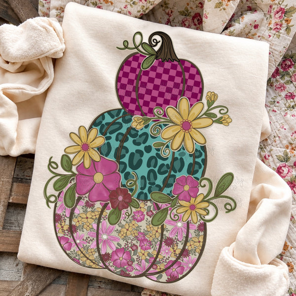 DIGITAL DOWNLOAD  | Floral Frills Pumpkin Stack