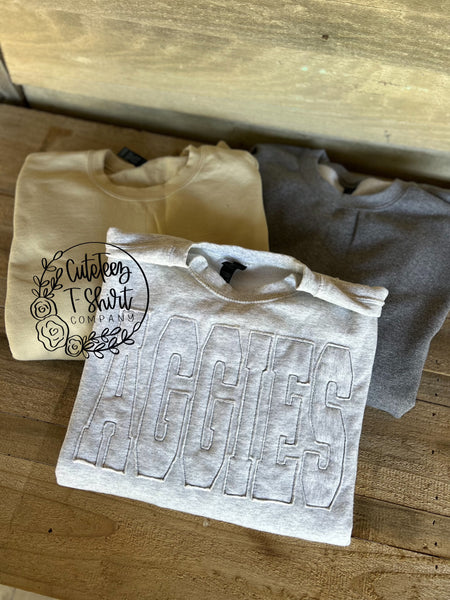 ADULT Sweatshirt Stitched Tone on Tone