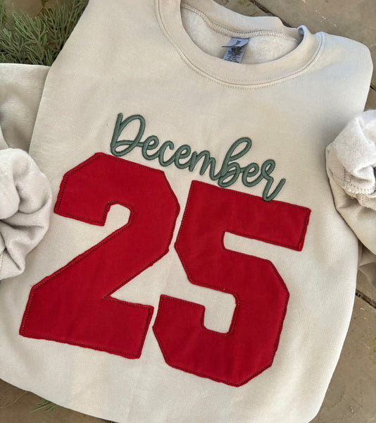 December 25 Puff Embroidered/Appliquéd Sweatshirt