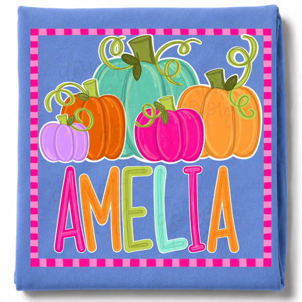 DIGITAL DOWNLOAD  | Pumpkins with Border (Blank) Girl