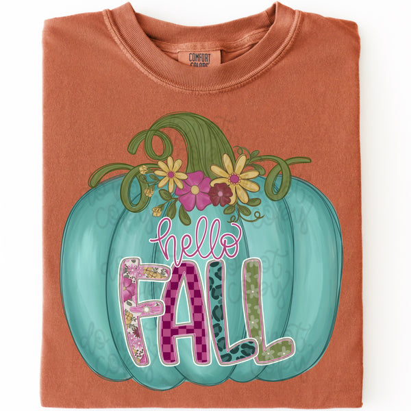 DIGITAL DOWNLOAD  | Hello Fall Pumpkin Teal