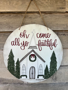 Christmas Church Door Hanger