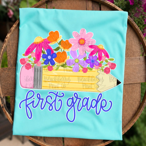 DIGITAL DOWNLOAD | Custom | Floral Pencil