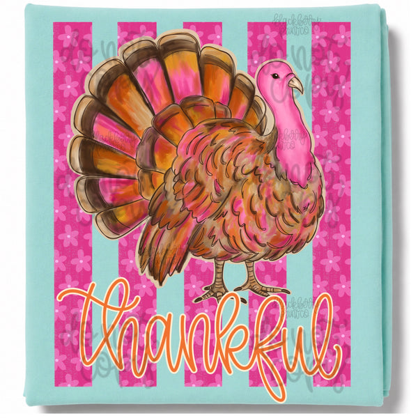 DIGITAL DOWNLOAD  | Thankful Turkey Pink Stripes