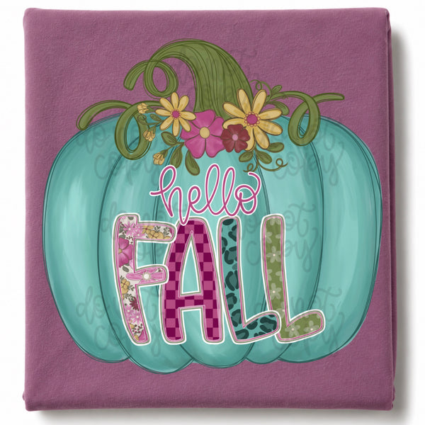 DIGITAL DOWNLOAD  | Hello Fall Pumpkin Teal