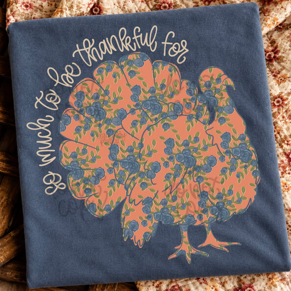 DIGITAL DOWNLOAD  | Floral Turkey So Much to be Thankful For