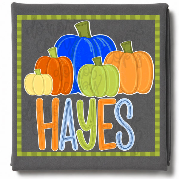 DIGITAL DOWNLOAD  | Pumpkins with Border (Blank) Boy
