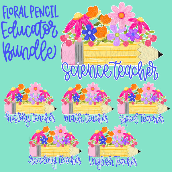 DIGITAL DOWNLOAD | BUNDLE Floral Pencil Educator