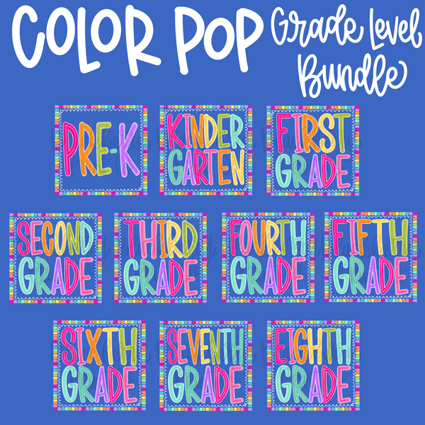 DIGITAL DOWNLOAD | BUNDLE Color Pop Grade Levels