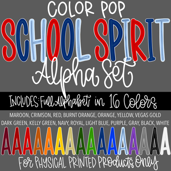 DIGITAL DOWNLOAD Color Pop School Spirit Alpha Set