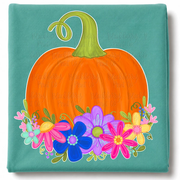 DIGITAL DOWNLOAD  | Floral Pumpkin Bright Colors