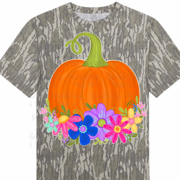 DIGITAL DOWNLOAD  | Floral Pumpkin Bright Colors