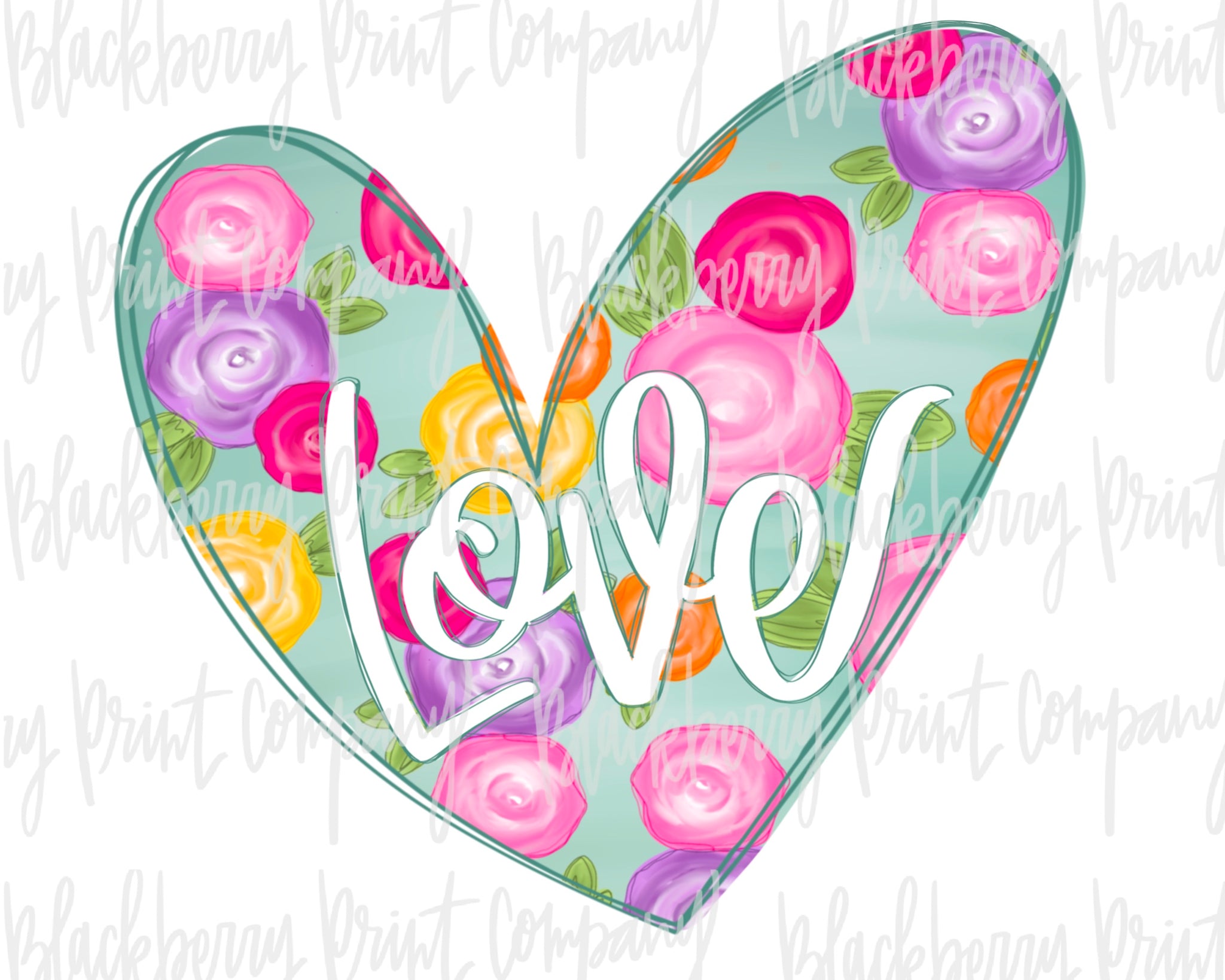 DTF Transfer Love Floral Heart