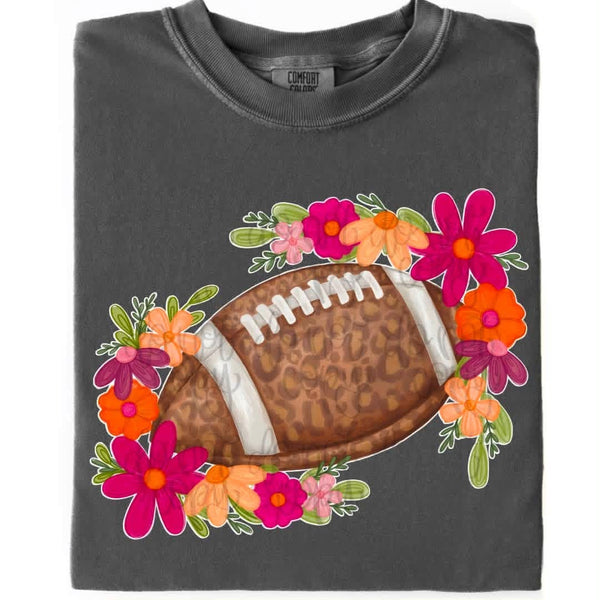 Fall Floral Leopard Print Football