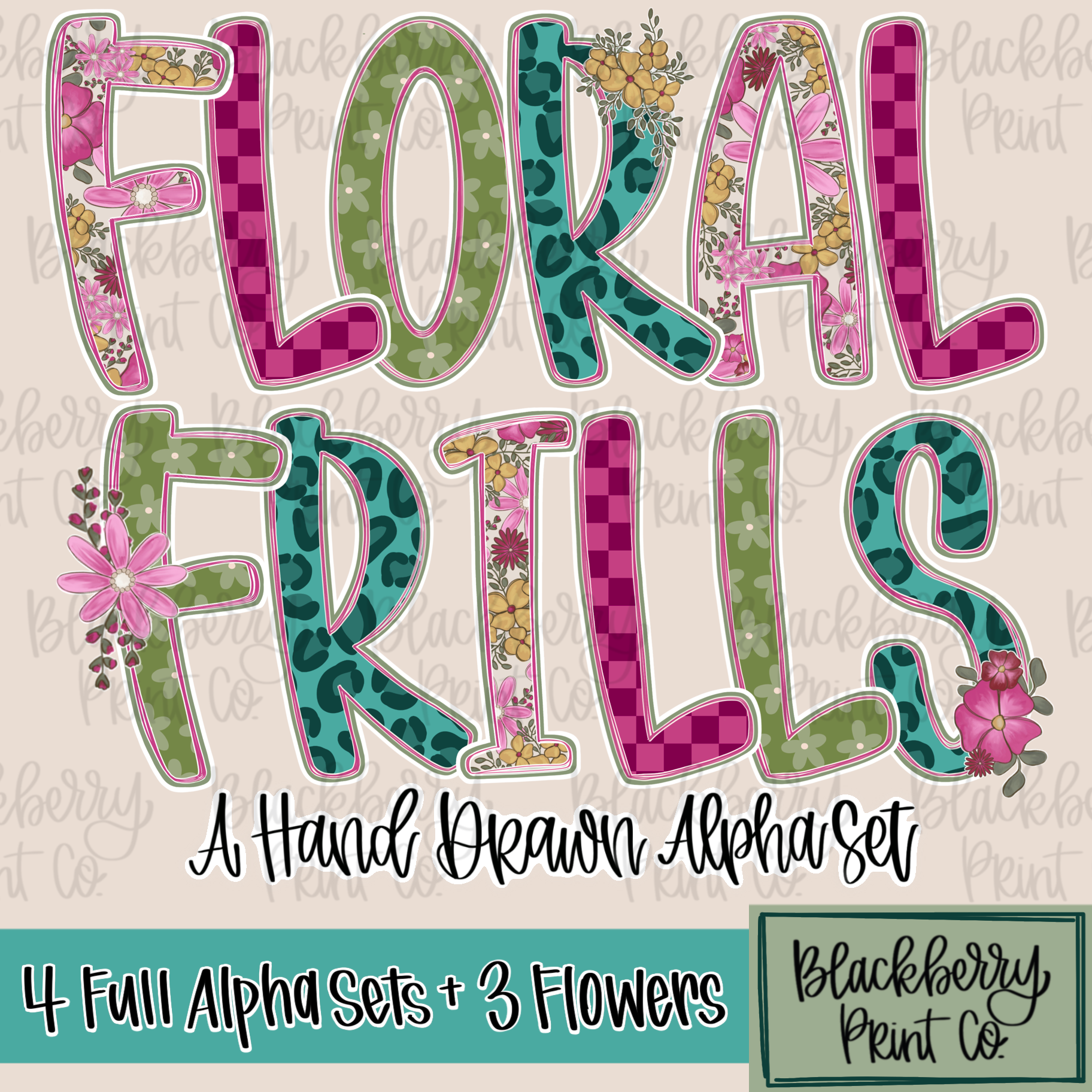 DIGITAL DOWNLOAD "Floral Frills" Alpha Set