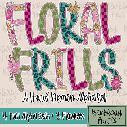 DIGITAL DOWNLOAD "Floral Frills" Alpha Set