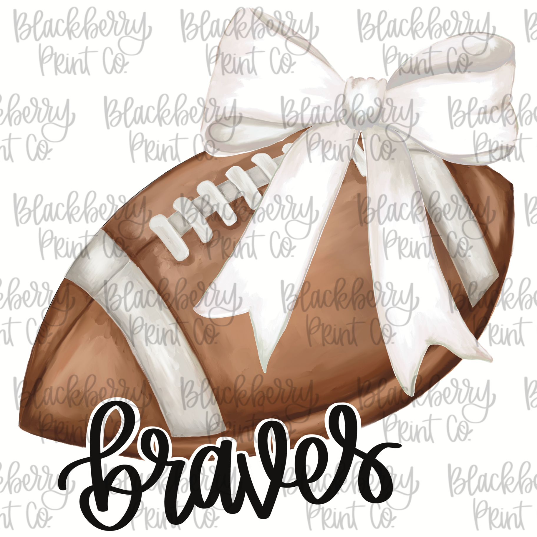 DIGITAL DOWNLOAD Football with Bow BRAVES