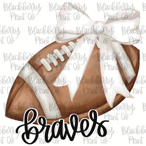 DIGITAL DOWNLOAD Football with Bow BRAVES