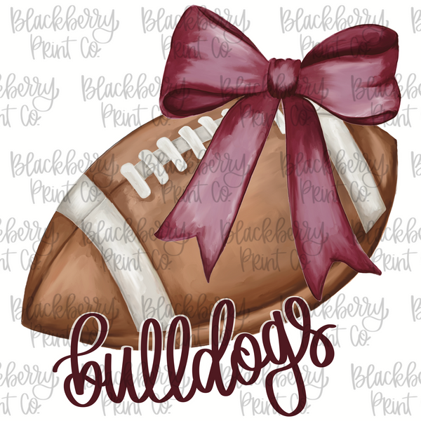 DIGITAL DOWNLOAD Football with Bow BULLDOGS