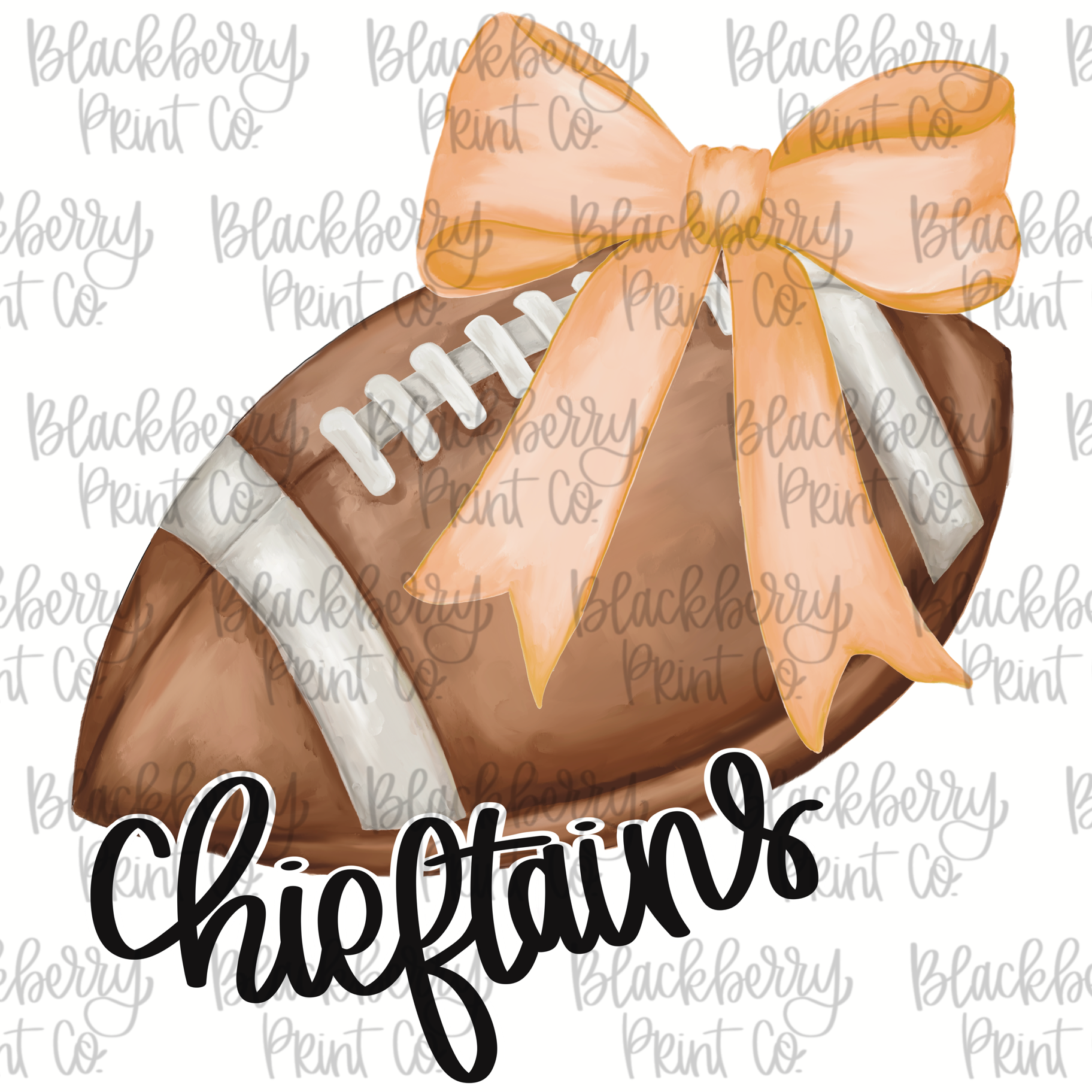 DIGITAL DOWNLOAD Football with Bow CHIEFTAINS