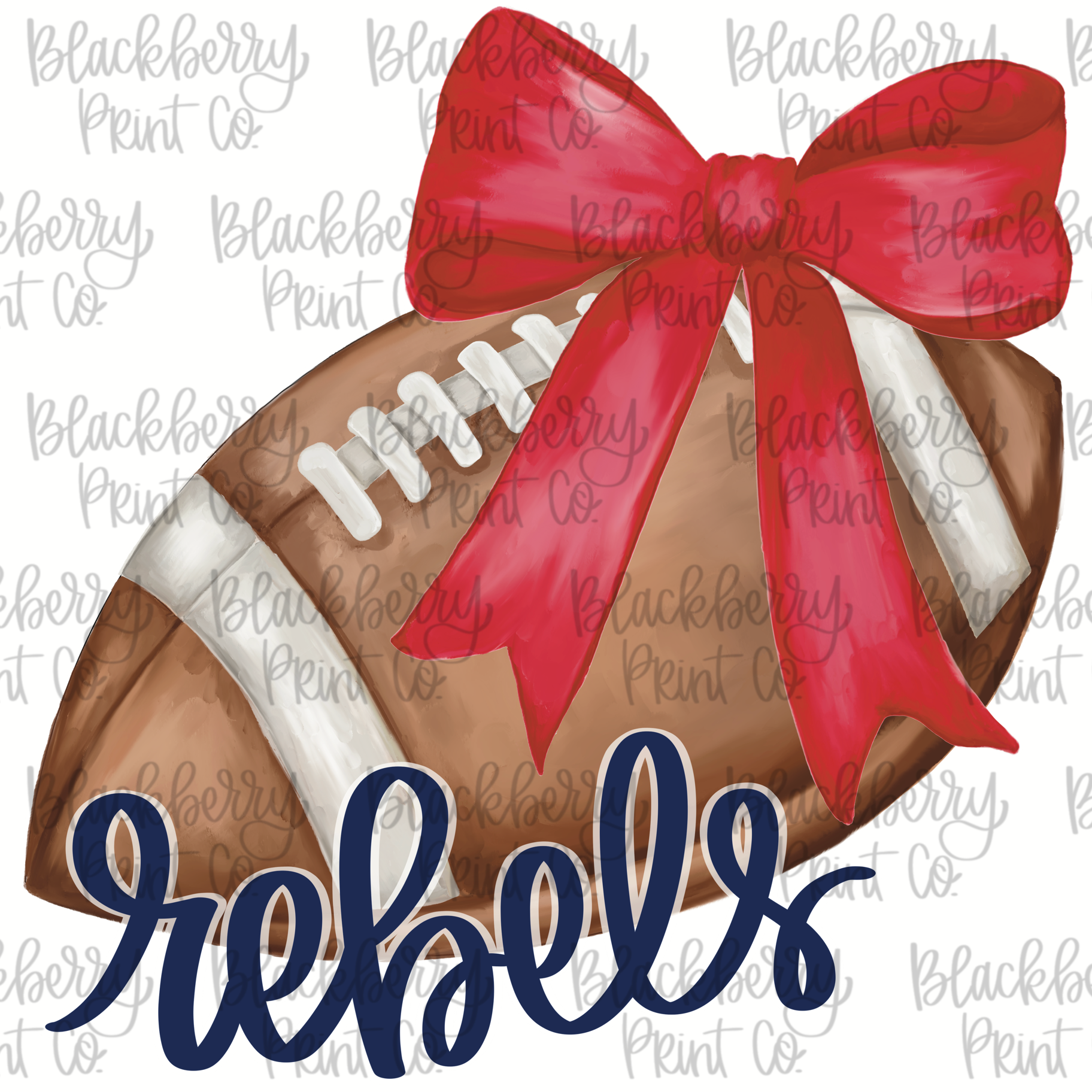 DIGITAL DOWNLOAD Football with Bow REBELS