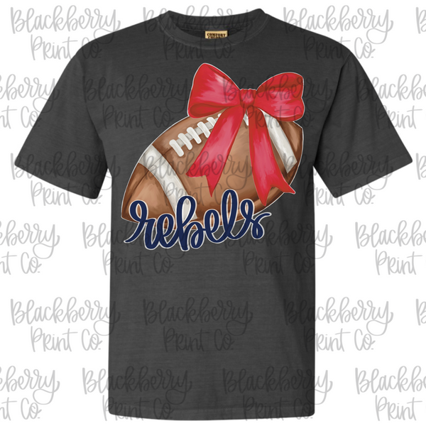 DIGITAL DOWNLOAD Football with Bow REBELS