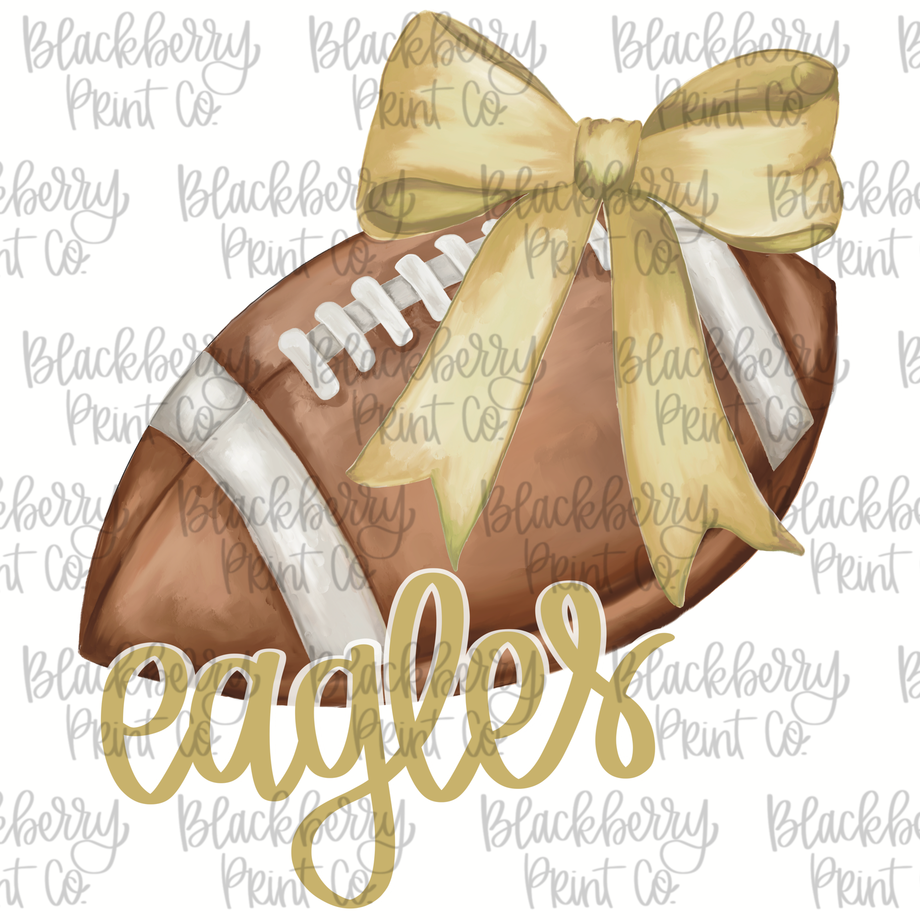 DIGITAL DOWNLOAD Football with Bow EAGLES