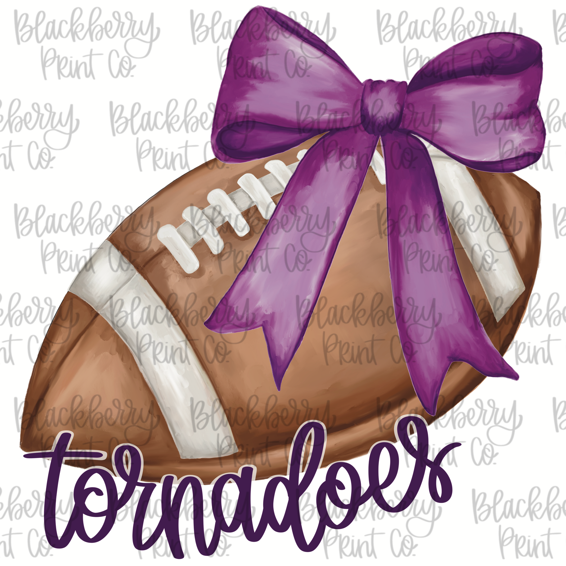 DIGITAL DOWNLOAD Football with Bow TORNADOES