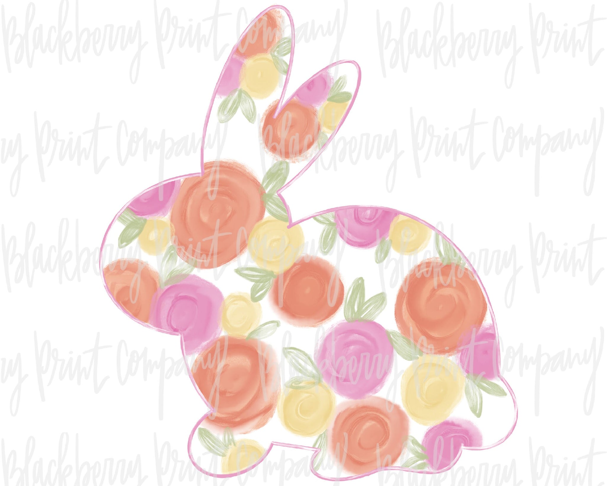 DTF Transfer Floral Bunny