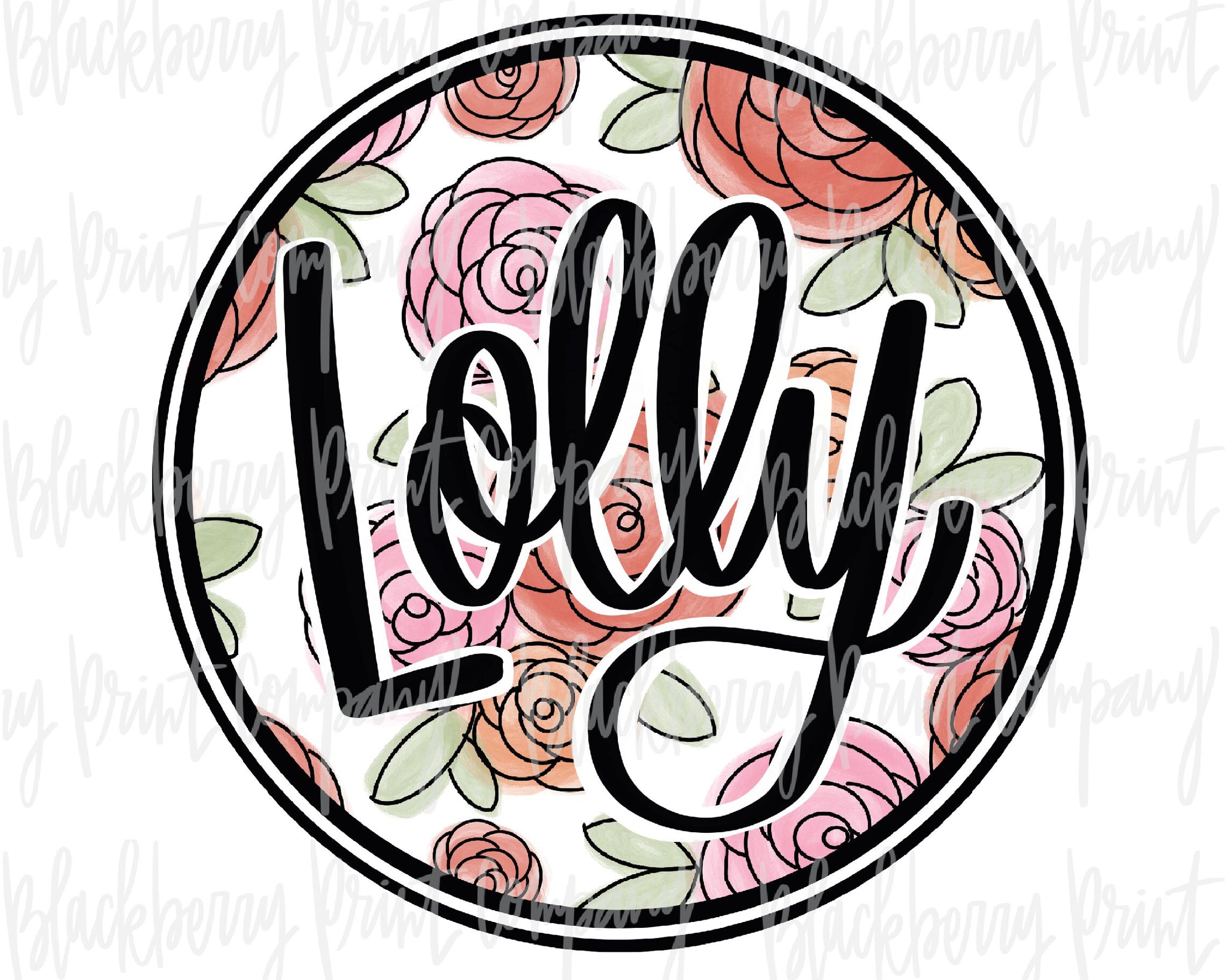 DTF Transfer Lolly Floral Circle