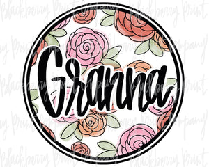 DTF Transfer Granna Floral Circle