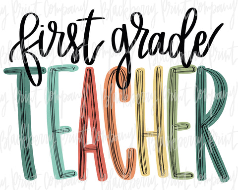 DTF Transfer First Grade Teacher