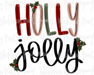 DTF Transfer Holly Jolly