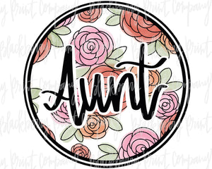 DTF Transfer Aunt Floral Watercolor